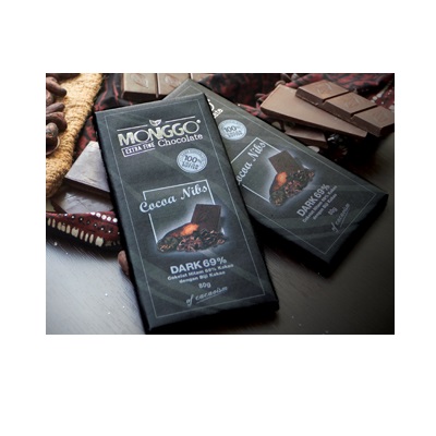 Cokelat Papan 80gr Cocoa Nibs Cokelat Monggo Gambar 1